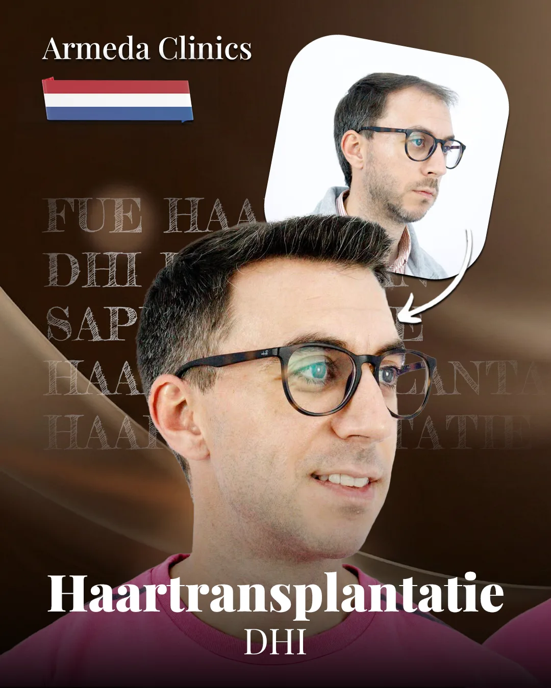 Situatie voor en na de behandeling naast elkaar